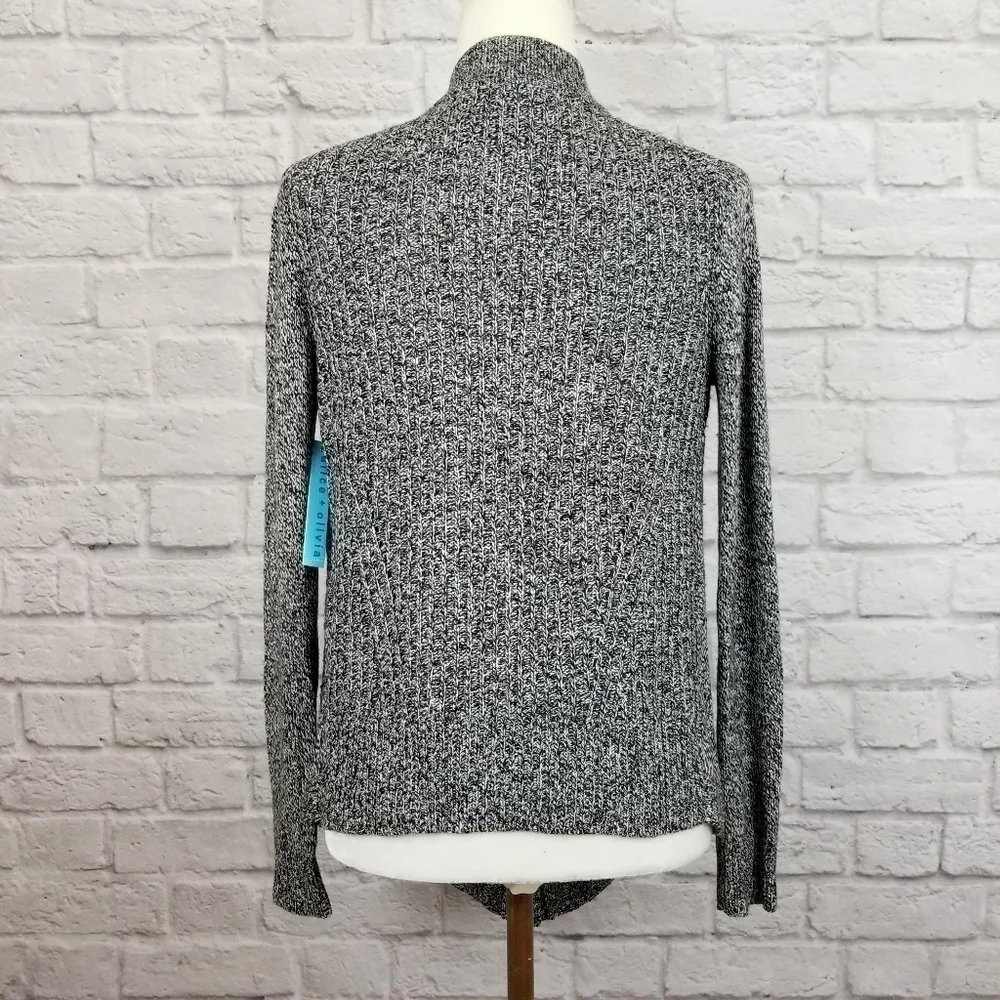 Alice + Olivia gray draped button front cardigan women's size XS New With Tsgs